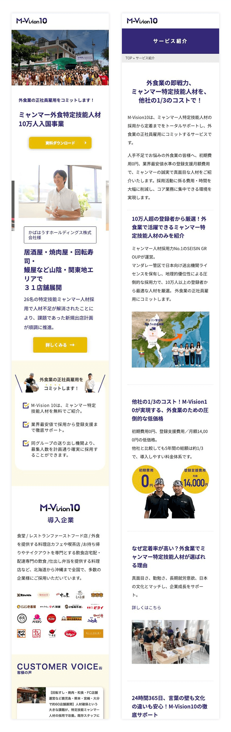 ミャンマー特定技能人材紹介　M-Vision10　モバイルデザイン