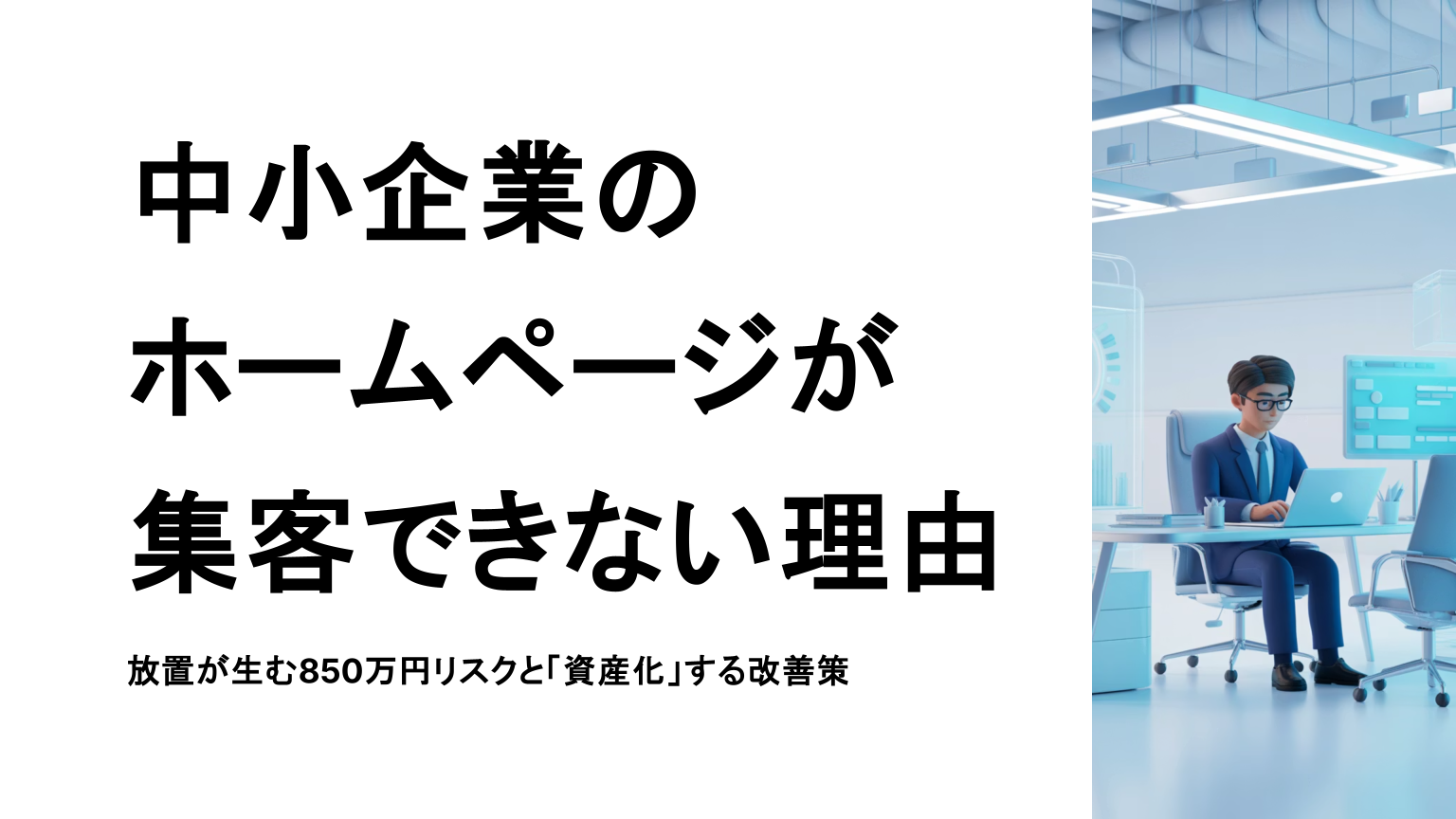 中小企業のホームページが集客できない理由を解説する記事のアイキャッチ