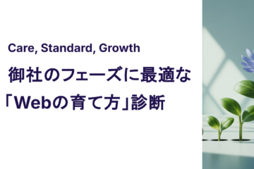 Care、Standard、Growthの3段階に応じたWebサイト育成の診断を案内するアイキャッチ画像
