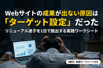Webサイトの成果が出ない原因はターゲット設定にあることを示すメッセージ